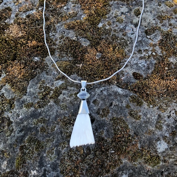 SOLD Scolecite & Herkimer Necklace - Picture 6 of 8